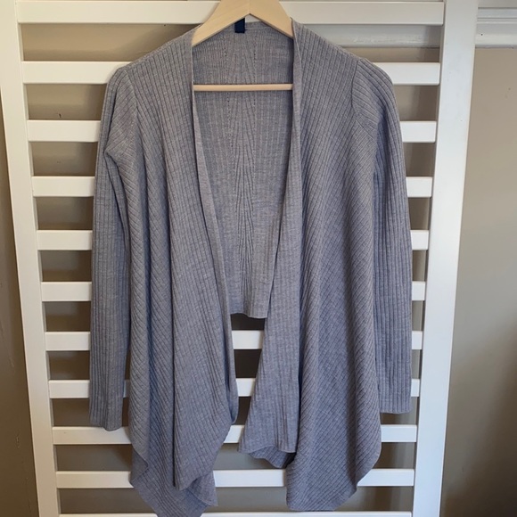 Athleta Gray Ribbed Cardigan Sweater Size XXS - Picture 1 of 11